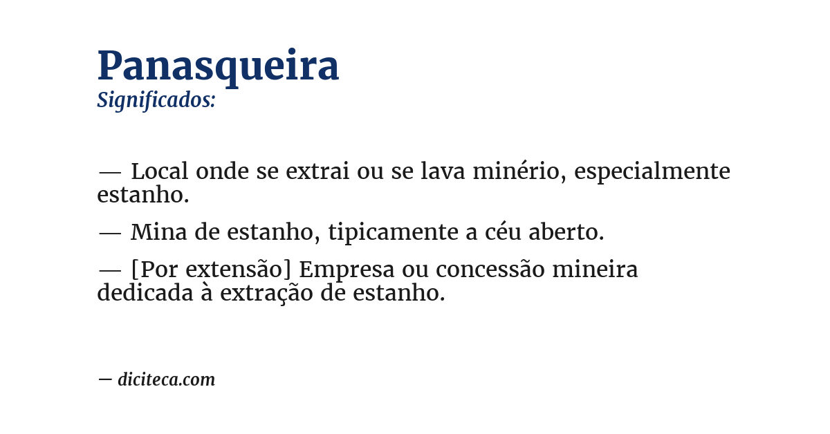 Significado de panasqueira