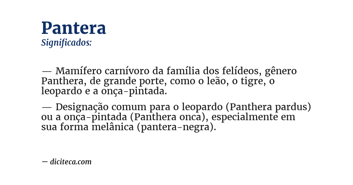 Significado de pantera