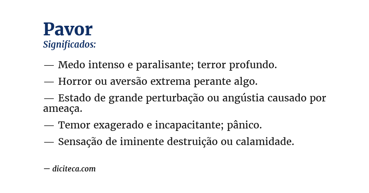 Significado de pavor