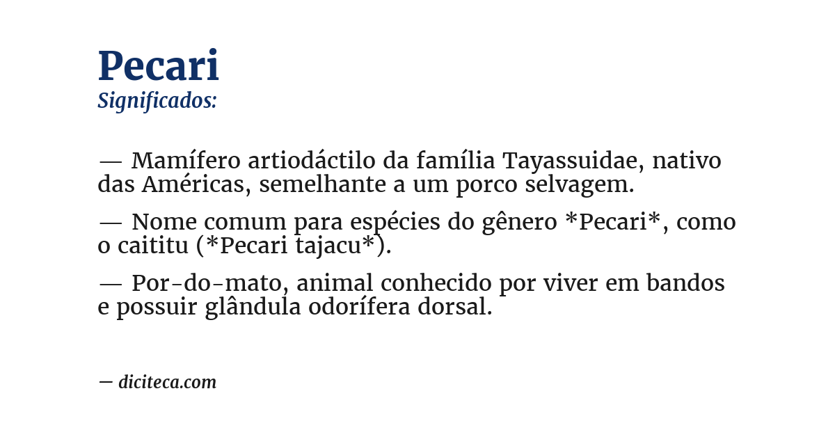 Significado de pecari