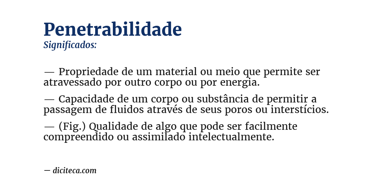 Significado de penetrabilidade