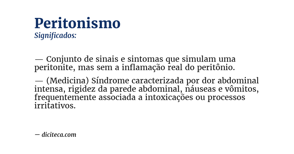 Significado de peritonismo