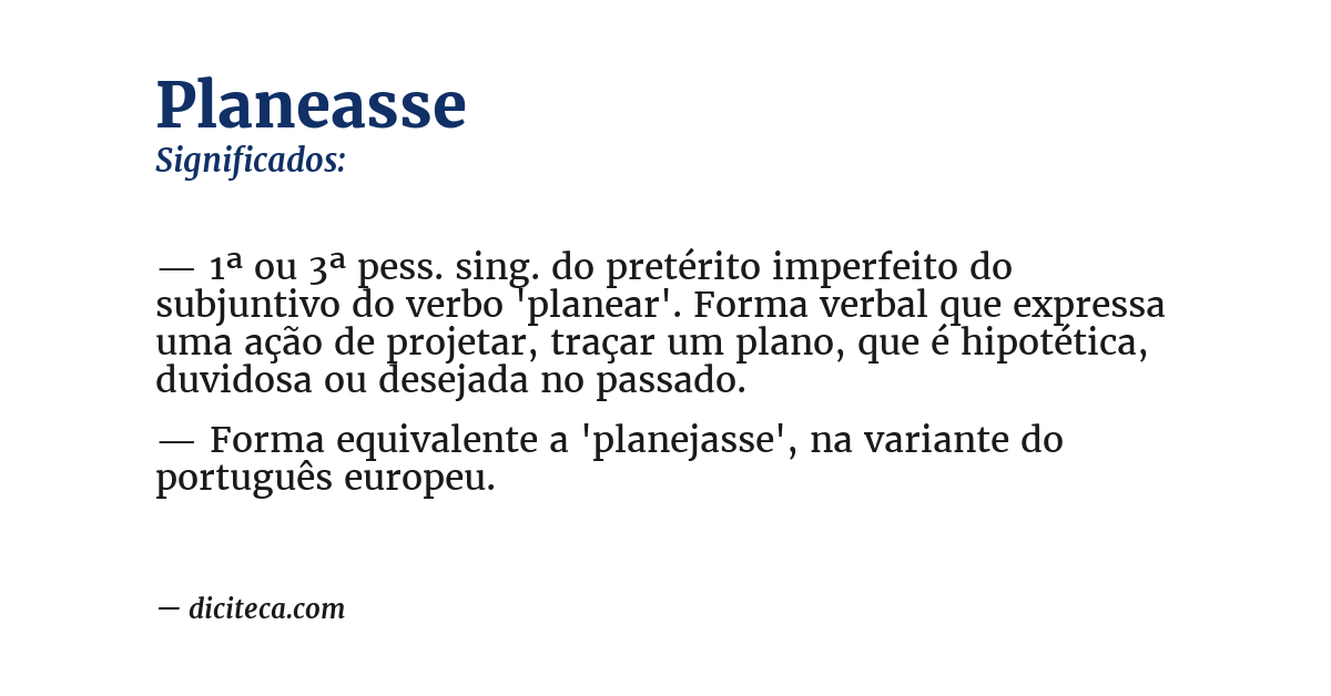 Significado de planeasse