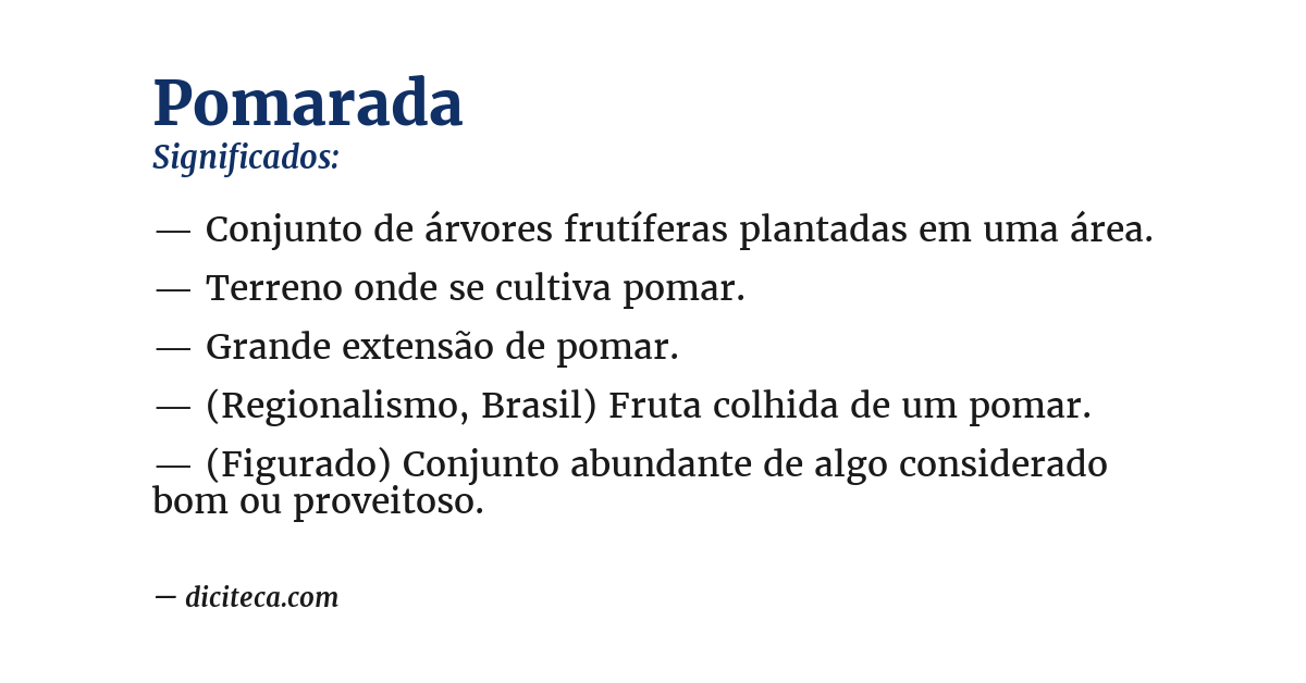 Significado de pomarada