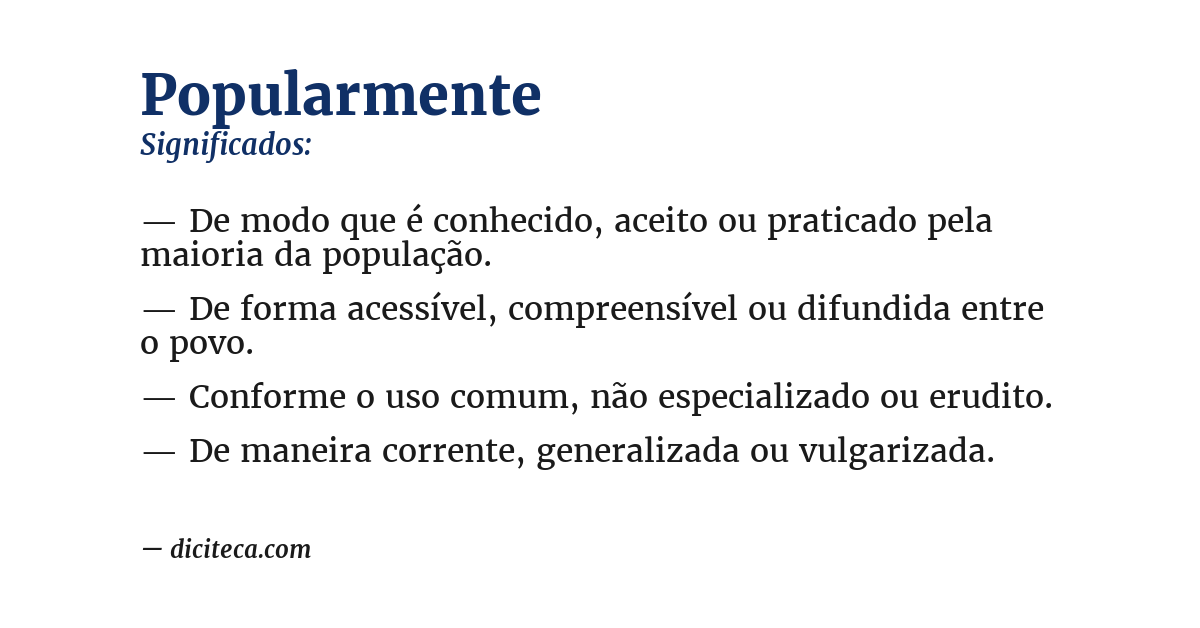 Significado de popularmente