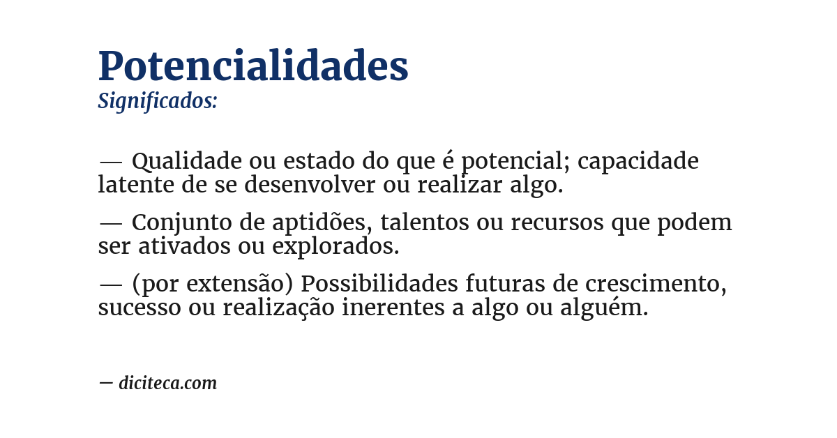 Significado de potencialidades