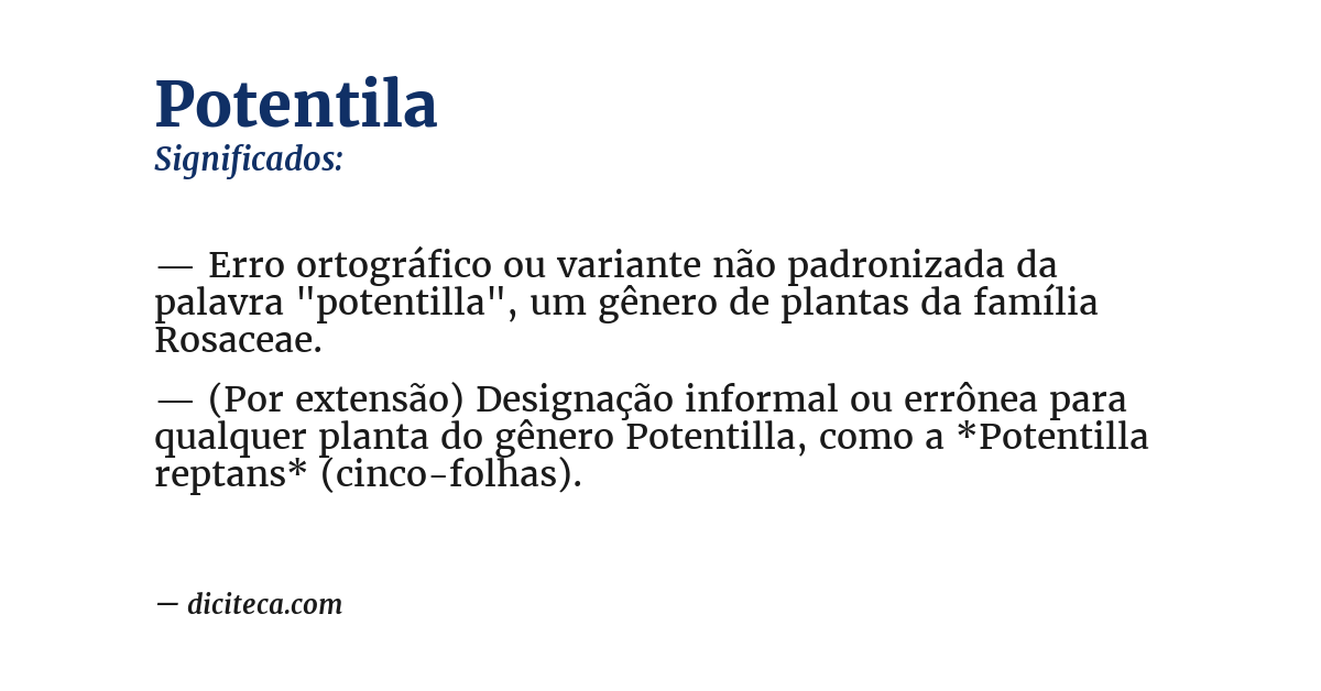Significado de potentila