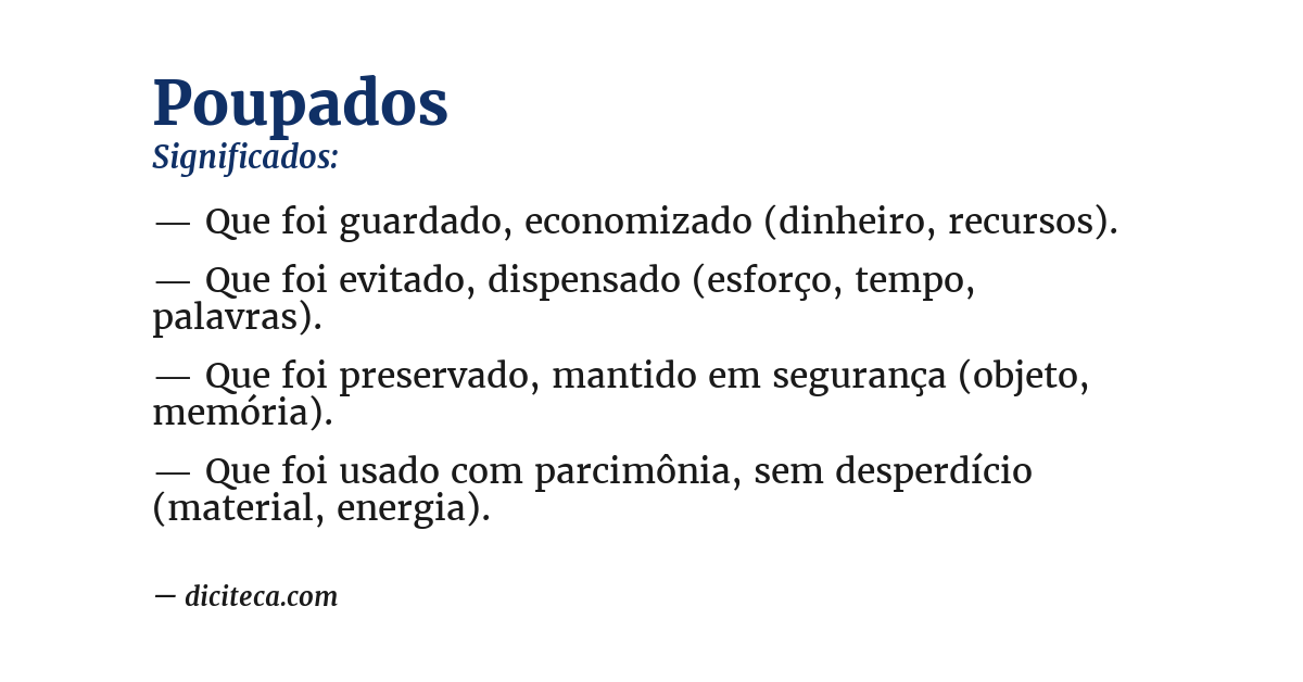 Significado de poupados