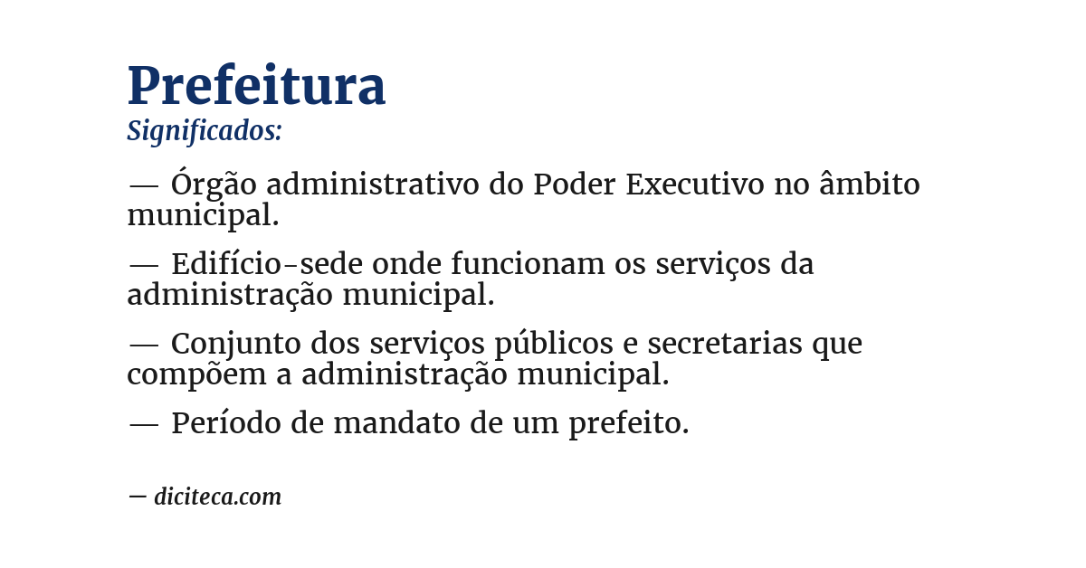 Significado de prefeitura