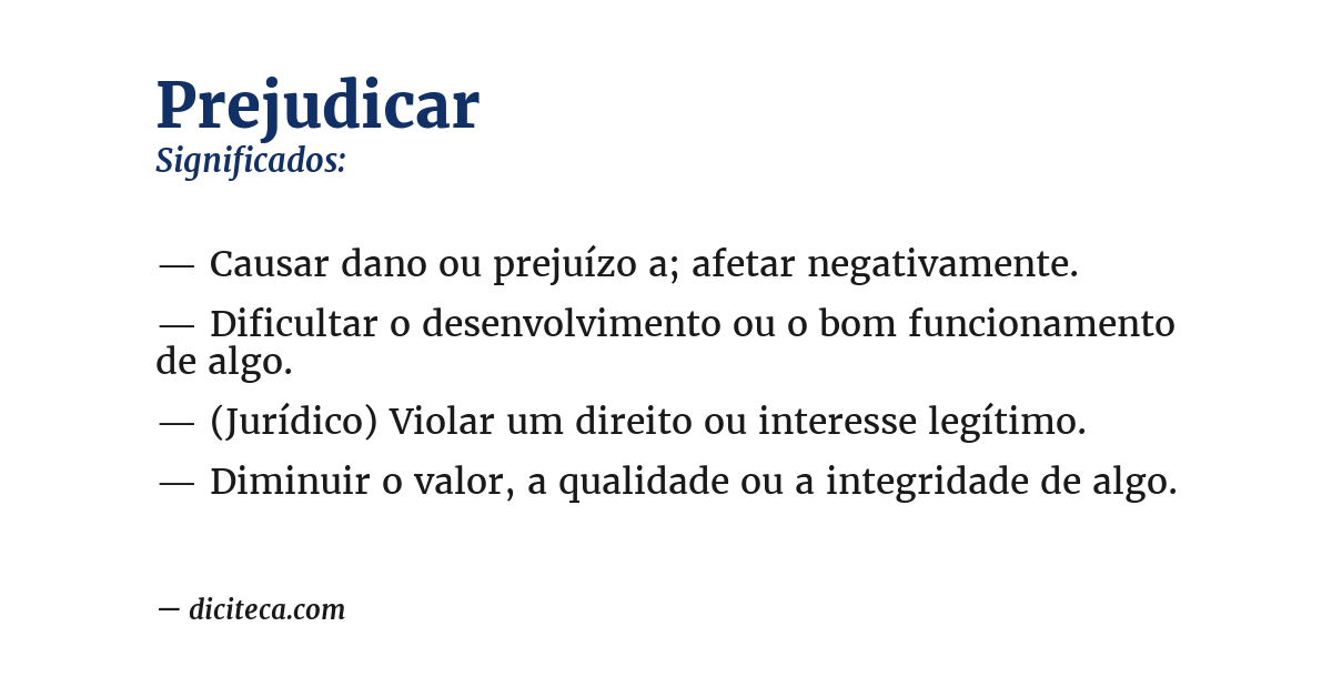 Significado de prejudicar