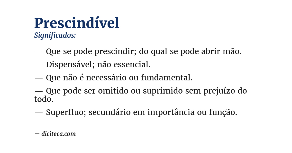 Significado de prescindível