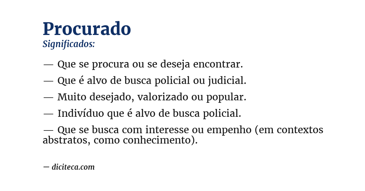 Significado de procurado