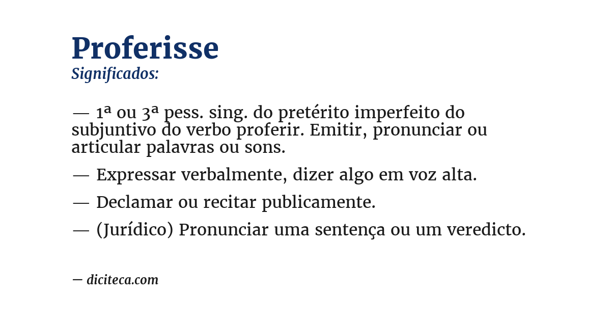 Significado de proferisse