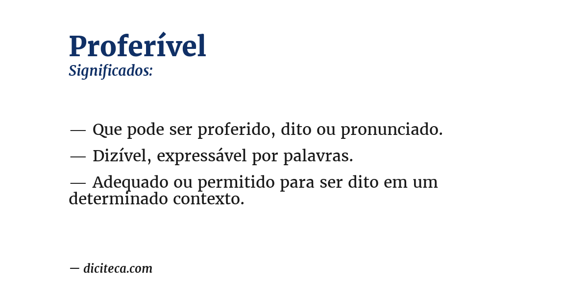 Significado de proferível
