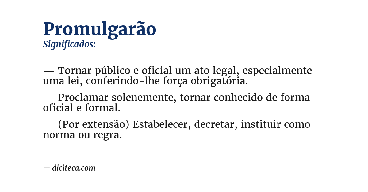Significado de promulgarão