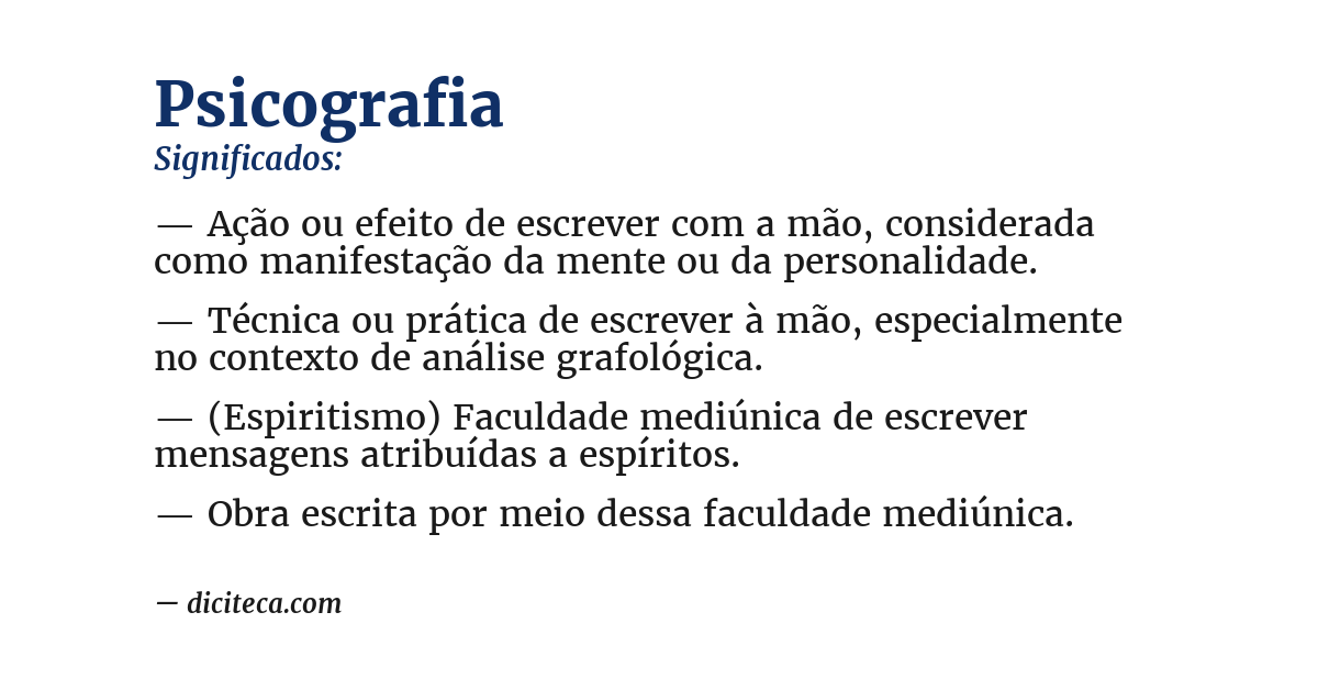 Significado de psicografia