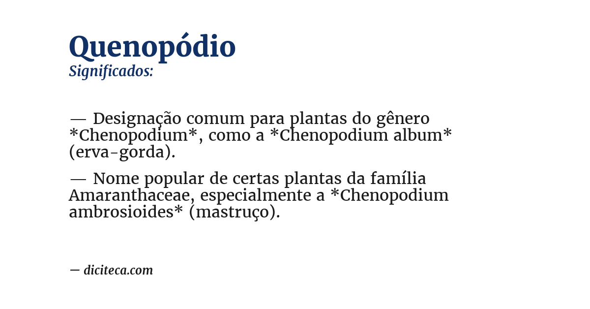 Significado de quenopódio