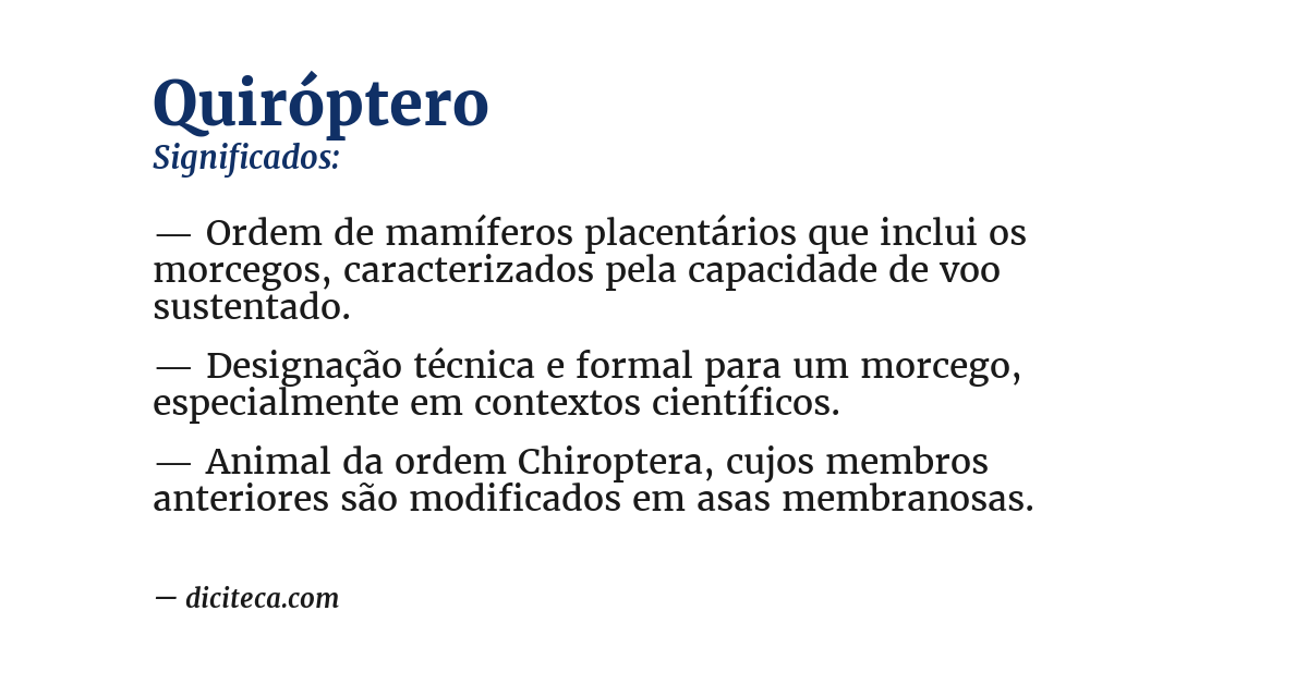 Significado de quiróptero
