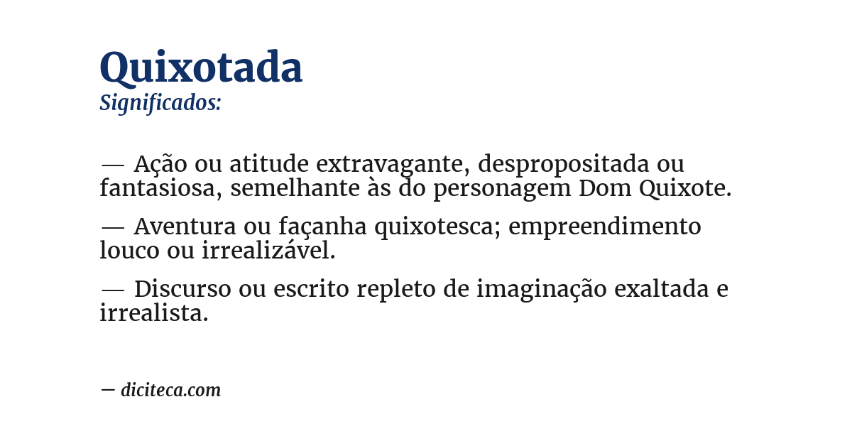 Significado de quixotada