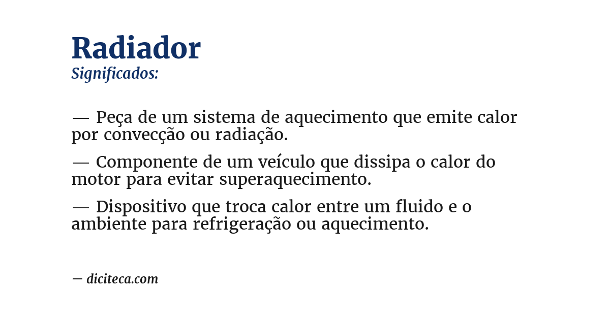 Significado de radiador