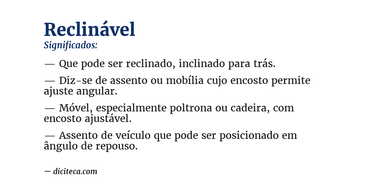 Significado de reclinável