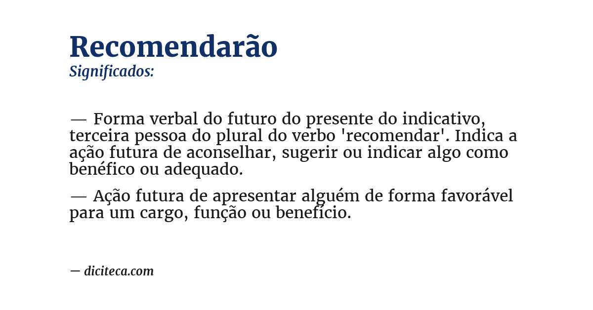 Significado de recomendarão