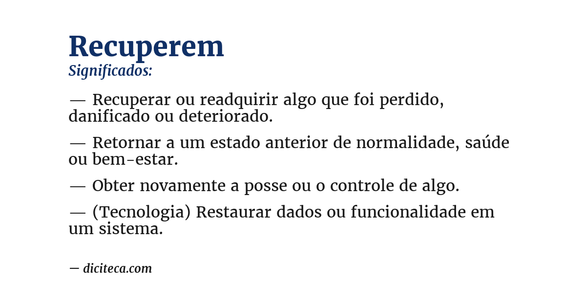 Significado de recuperem
