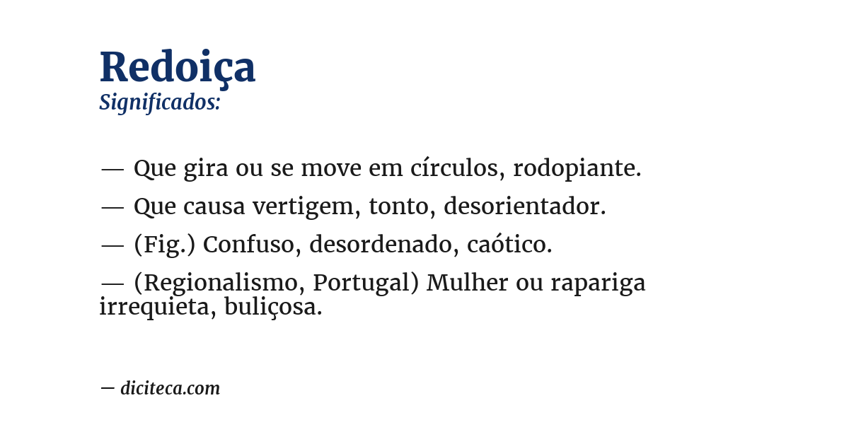 Significado de redoiça