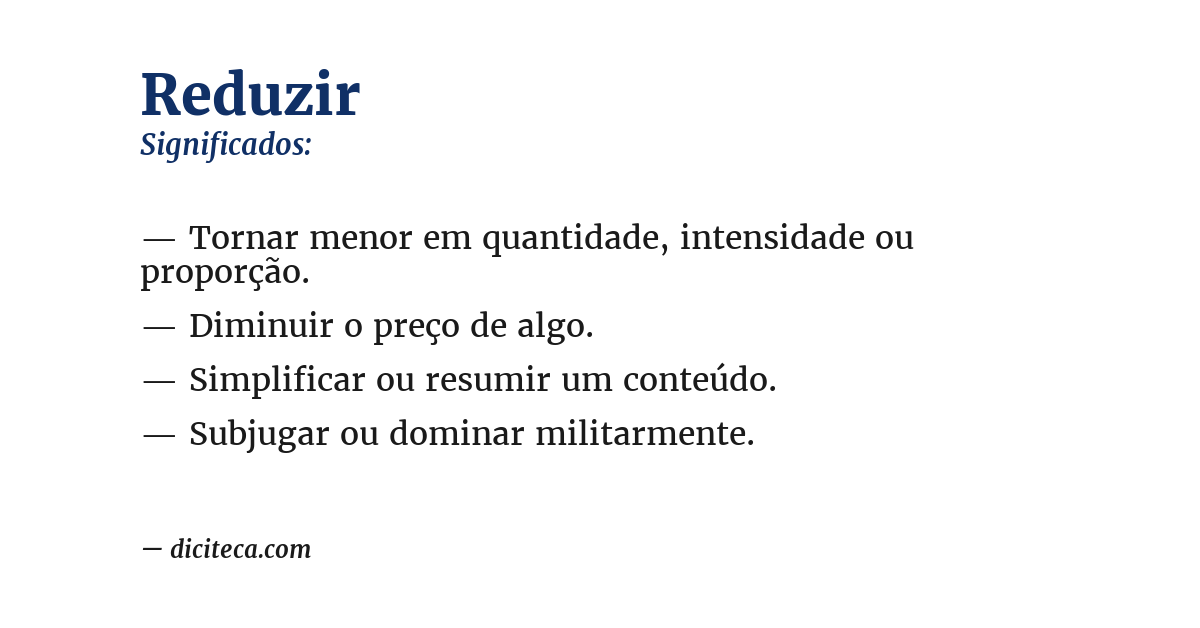 Significado de reduzir