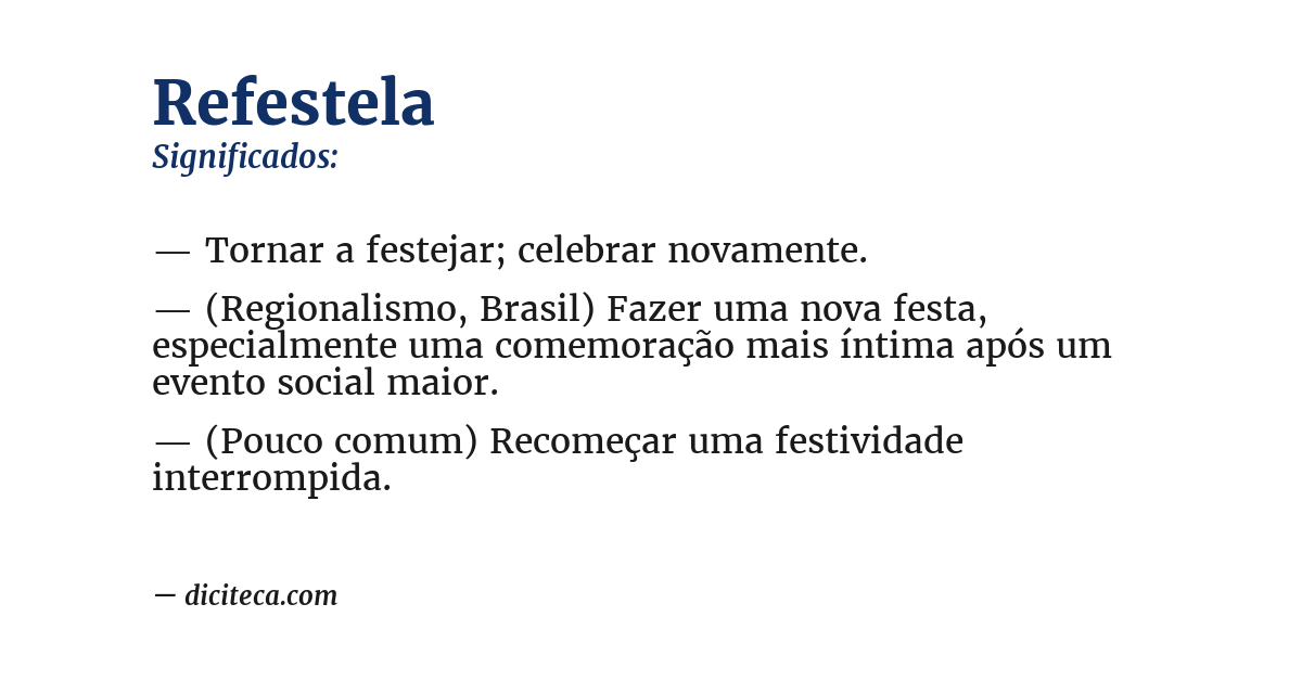 Significado de refestela