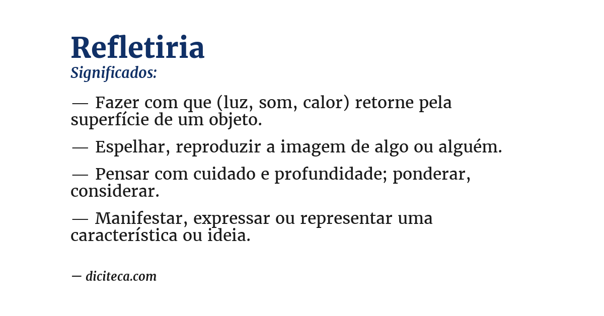 Significado de refletiria