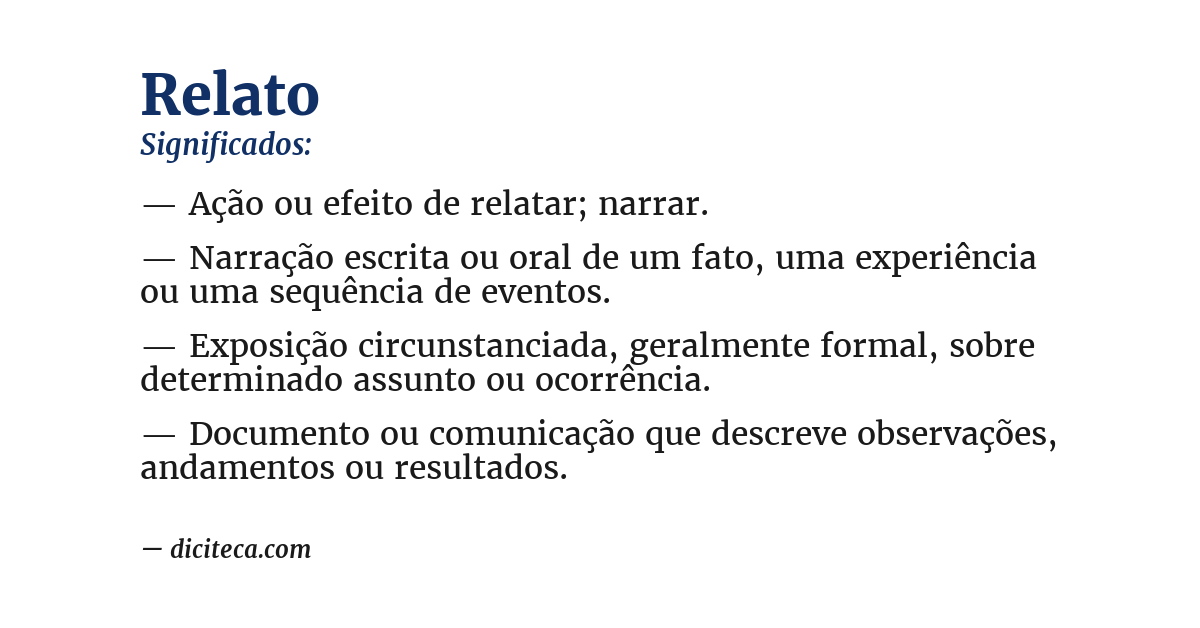 Significado de relato
