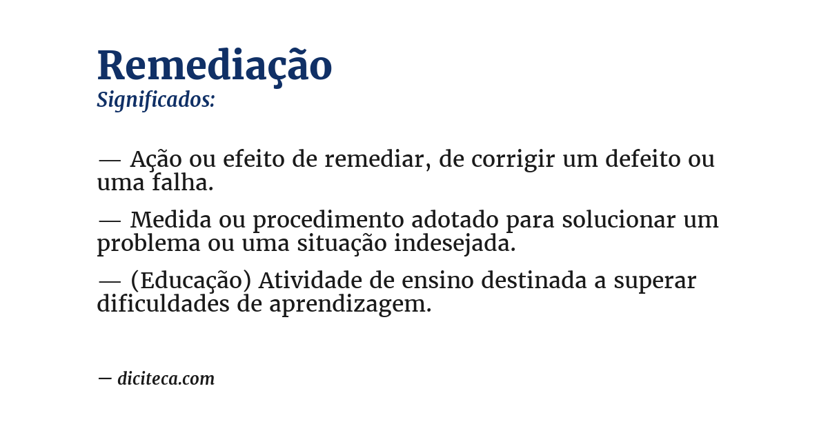 Significado de remediação