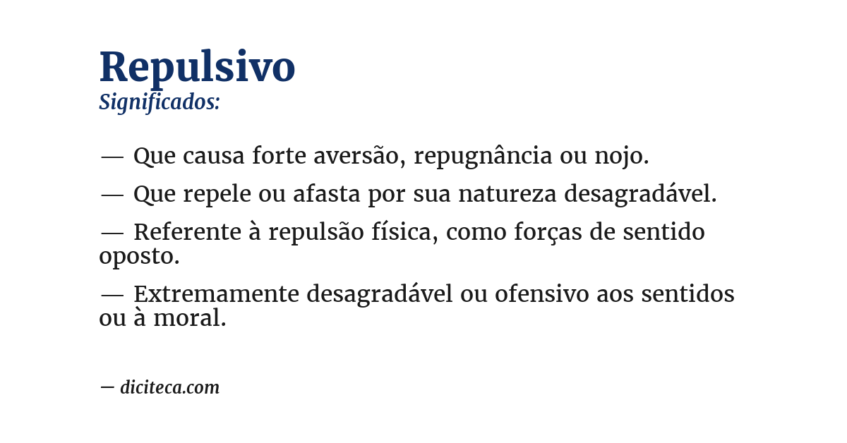 Significado de repulsivo