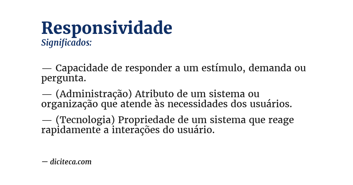 Significado de responsividade