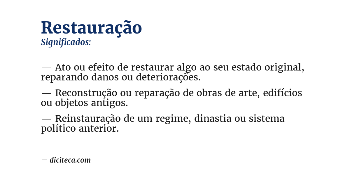 Significado de restauração