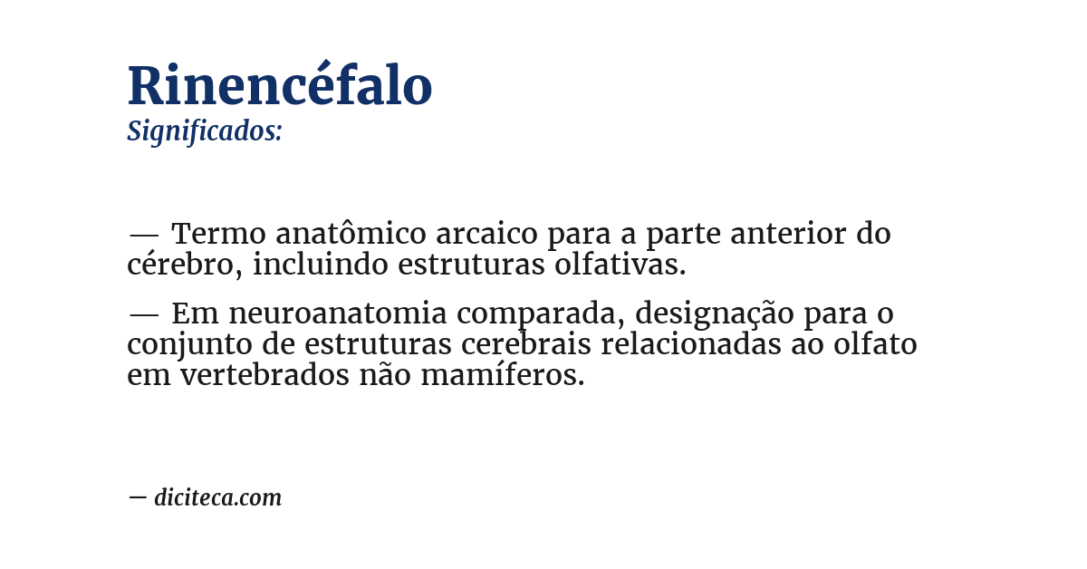 Significado de rinencéfalo