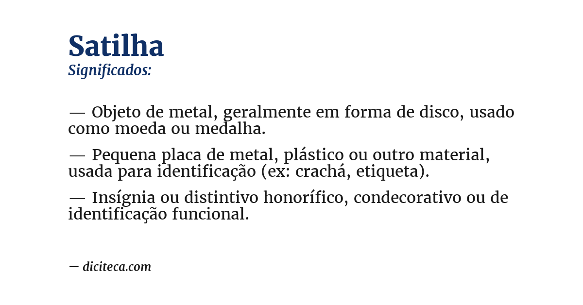 Significado de satilha