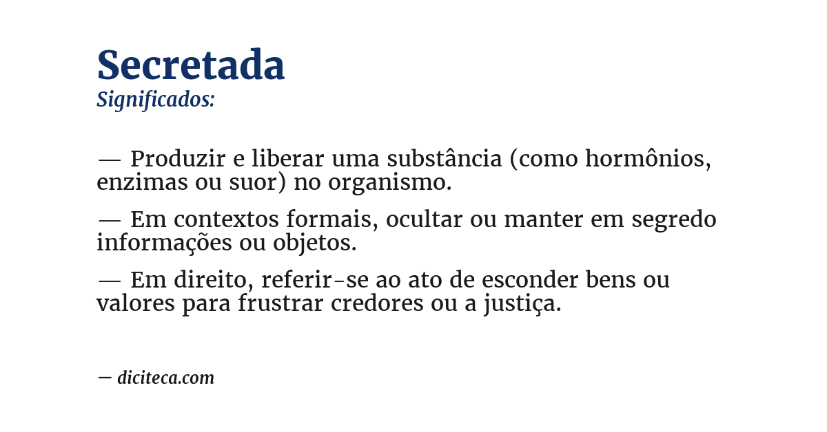 Significado de secretada