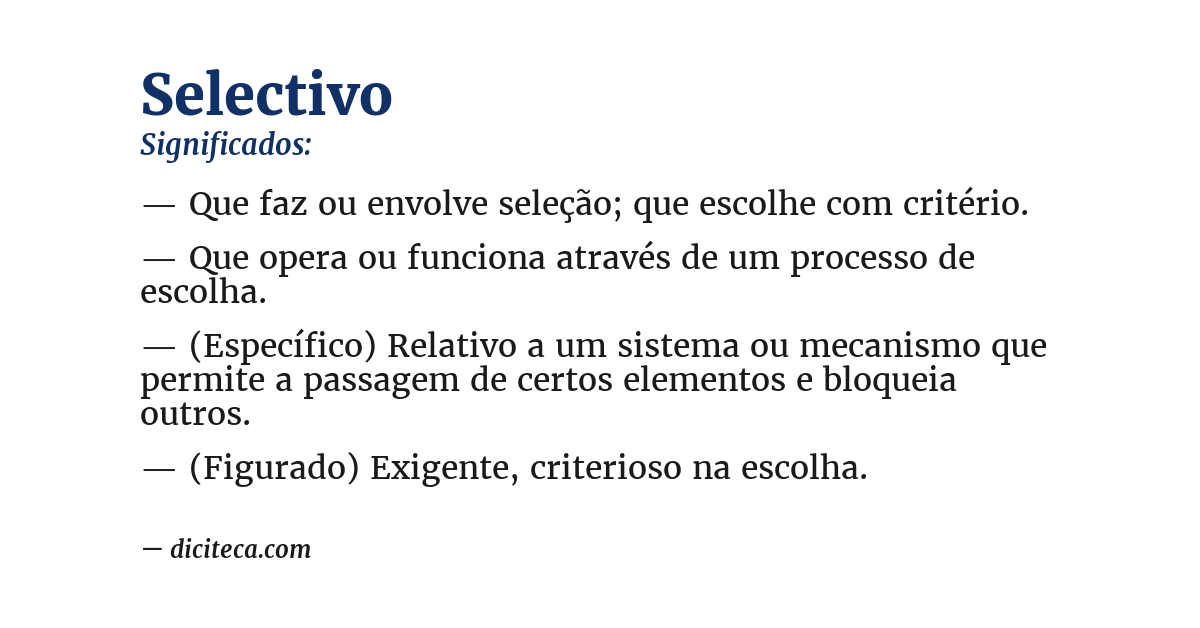 Significado de selectivo