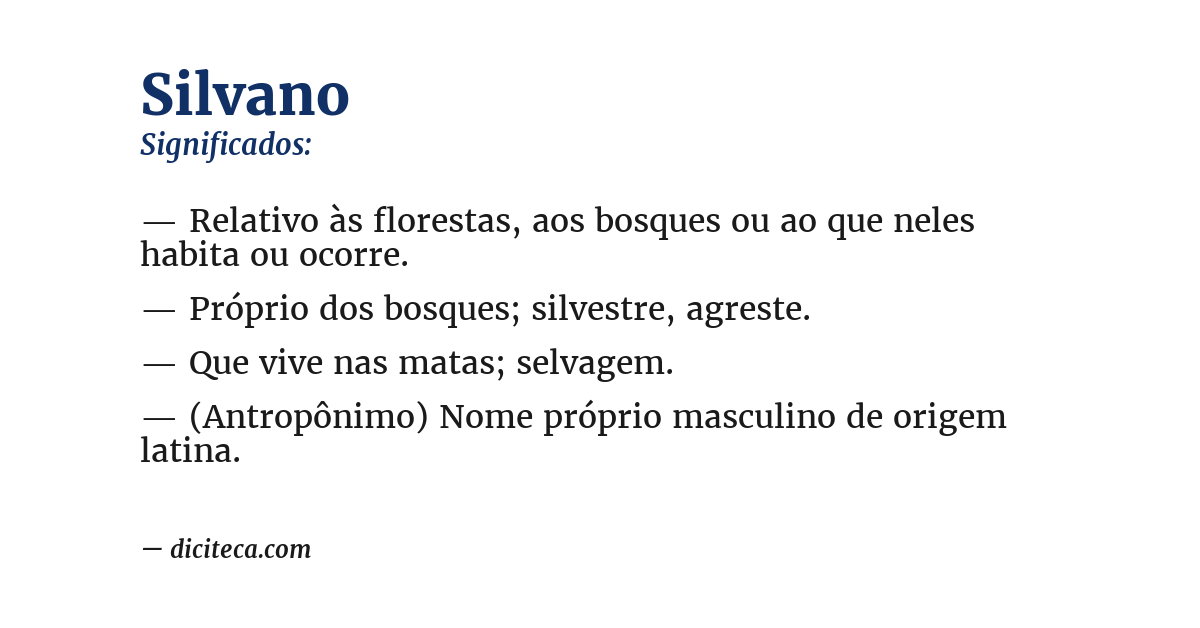 Significado de silvano