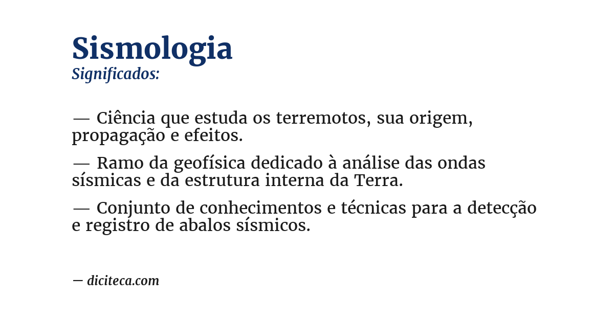 Significado de sismologia