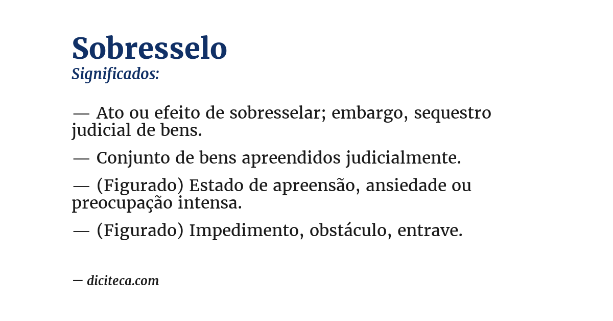 Significado de sobresselo