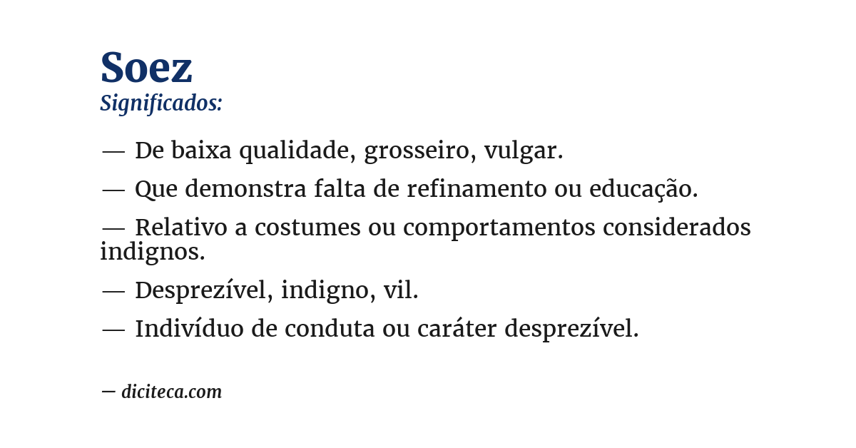 Significado de soez