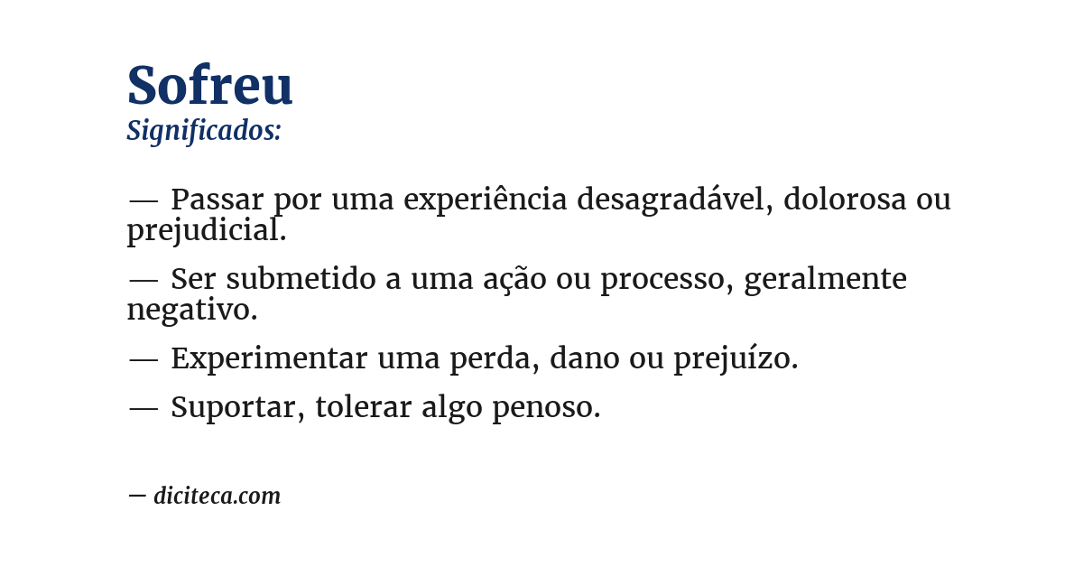 Significado de sofreu