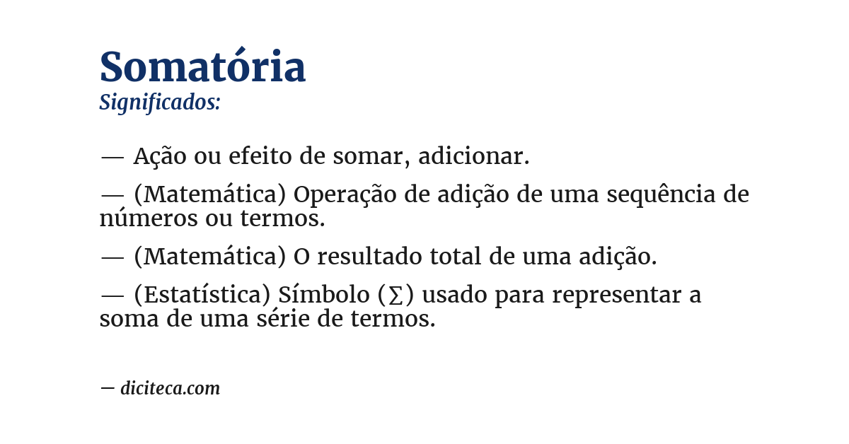 Significado de somatória