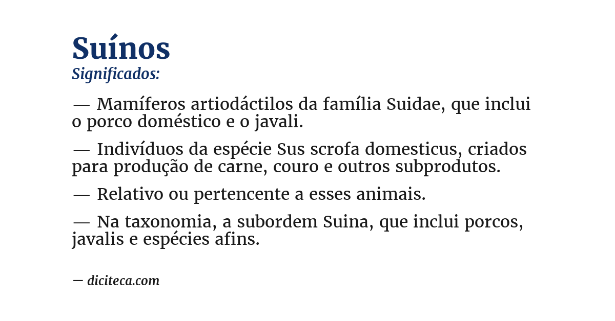 Significado de suínos
