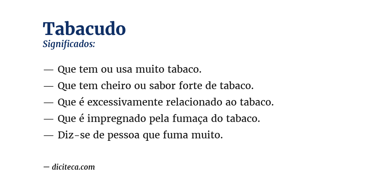 Significado de tabacudo