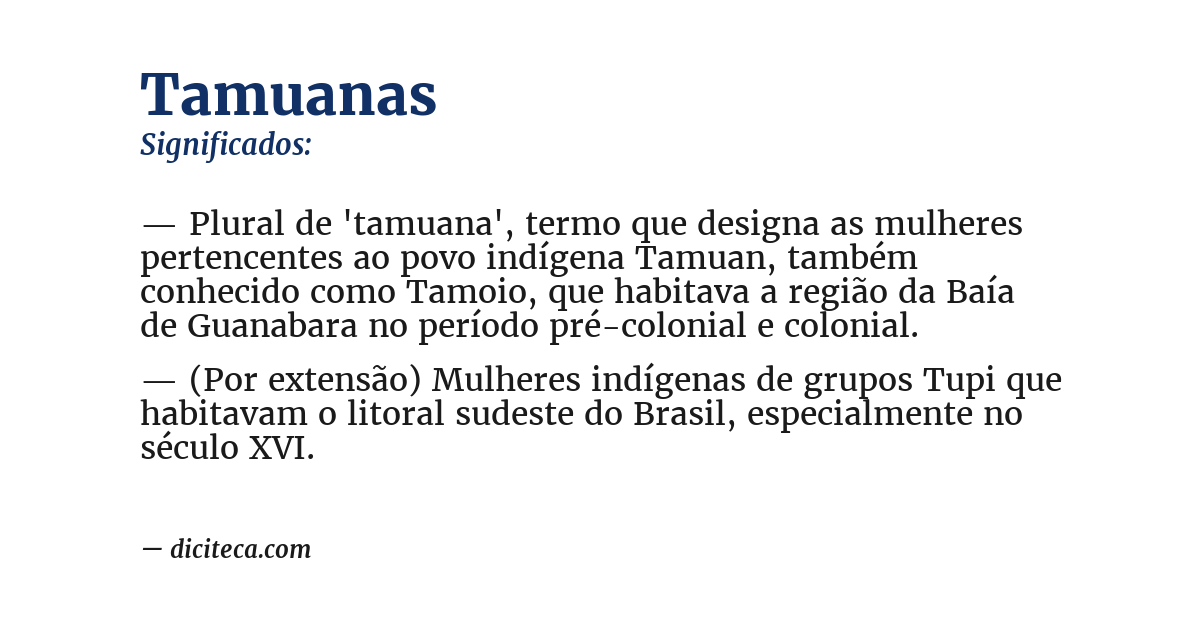 Significado de tamuanas
