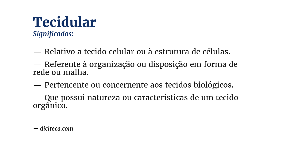 Significado de tecidular
